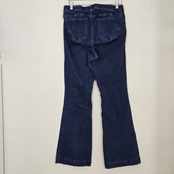 Torrid Jeans Women 12 Tall Blue Bombshell Flare Button Fly Stretch Denim Boho - Picture 15 of 15